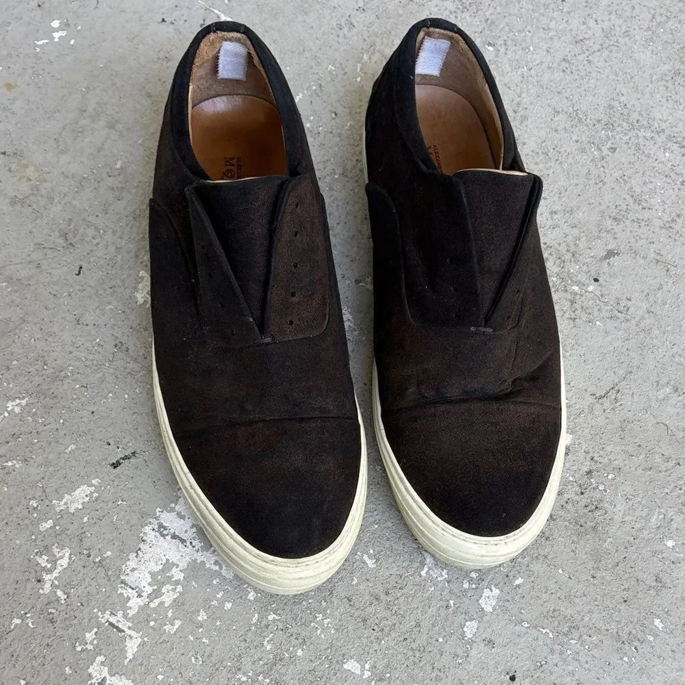 Alexander McQueen, black and brown slip on